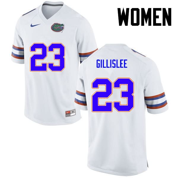 NCAA Florida Gators Mike Gillislee Women's #23 Nike White Stitched Authentic College Football Jersey KFE4564SS